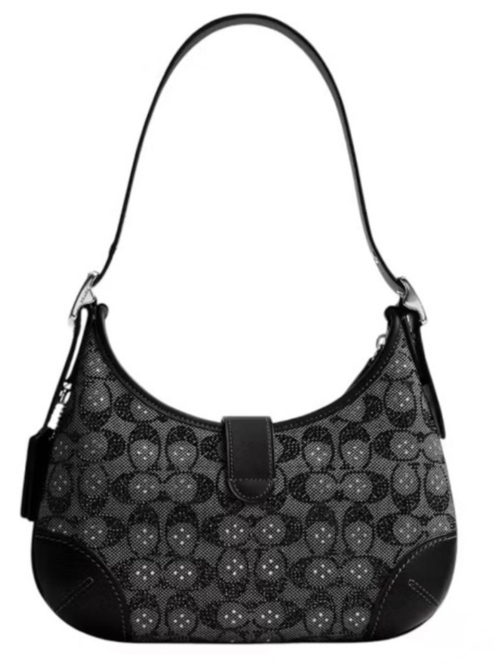 BNWT!!! Limited Edition Coach Black Signature Crystal Hampton Hobo Bag - Picture 3 of 9